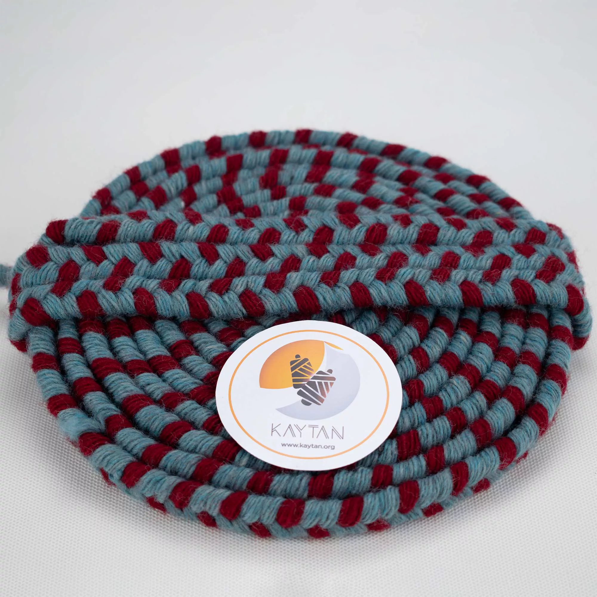 گیس باف رنگ آبی اناری ای کد 111 - حلقه افقی قیطان گیسباف آبی اناری